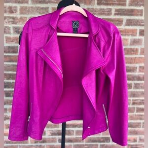 Ciara Sun Woo Magenta Liquid Leather Jacket
